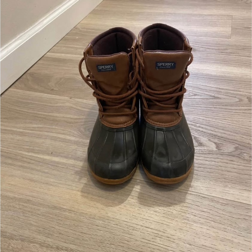 Sperry Brown and Black Duck Boots